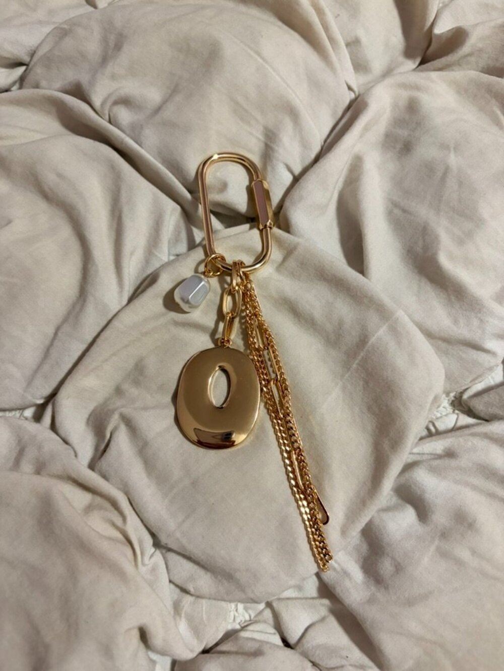 Free People Gold Tone Letter O Charm Bag Charm